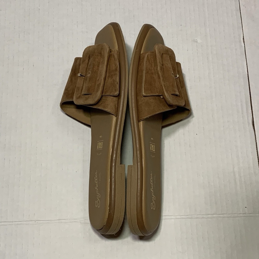 Seychelles Manhattan Slide Brown Suede Leather Buckle Sandals Women's Size 6.5 - Picture 10 of 10